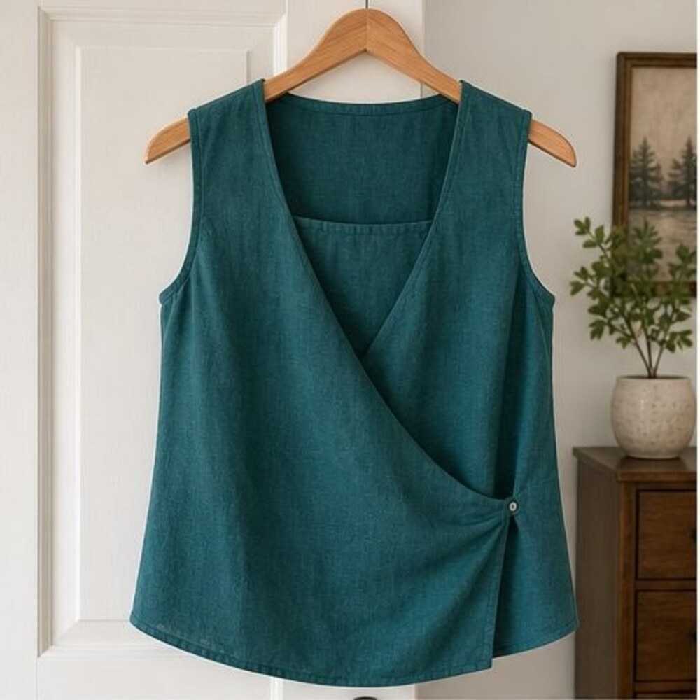 Teal Wrap Blouse